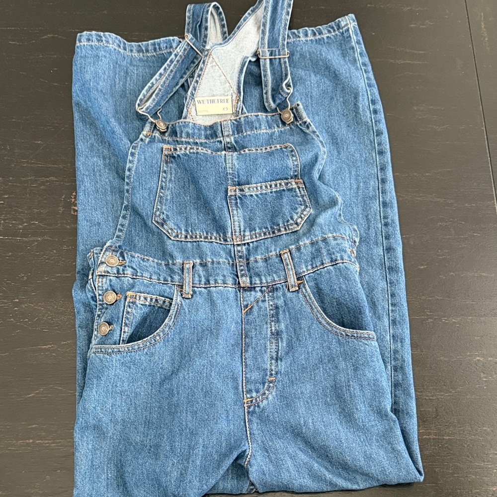 We The Free Blue Denim Women's Relaxed Overalls